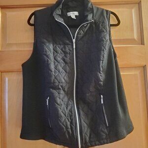 CJ Banks Black Quilted Vest 1X